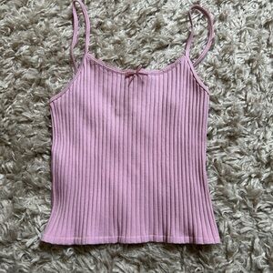 Zara Pink Ribbed Tank Top